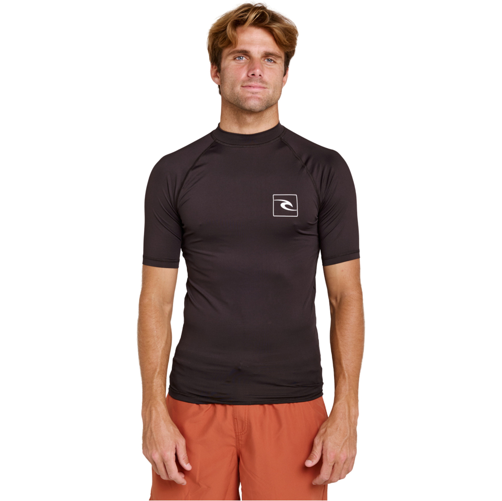 2026 Rip Curl Mens Streamline UPF Short Sleeve Rash Vest 172MRV - Black
